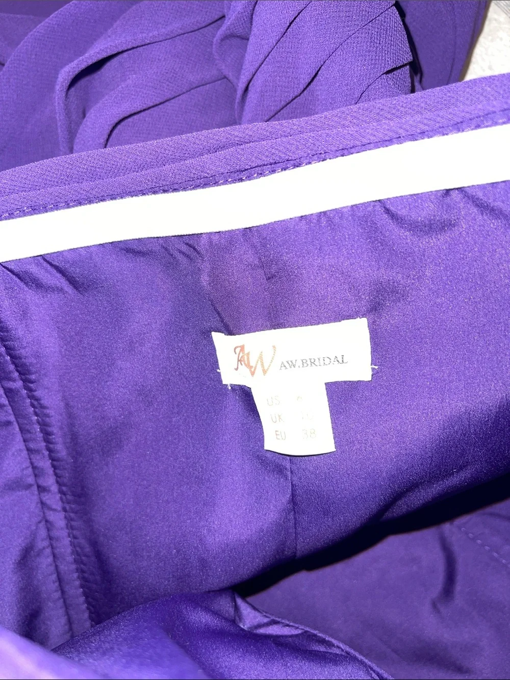 Strapless Purple Chiffon Evening Dress